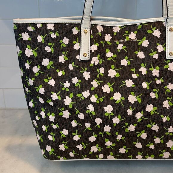 Michael Kors Bag Purse Handbag Floral Carter  XL Open Carry All Tote Pocketbook - Picture 2 of 16